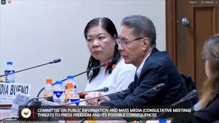 LIVE | Senate committee consultative meeting sa mga banta sa press freedom at posibleng epekto nito