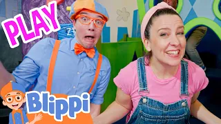 Blippi and Ms.Rachel Play! | Indoor Playground Musuem and Toys | Educational Videos For Kids