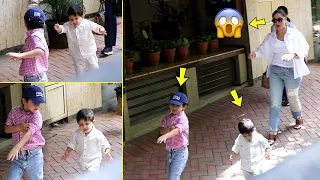 Kareena Kapoor's Son Jeh Falls Down While Running Behind Brother Taimur 😱 Jeh & Taimur Latest Video