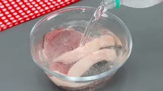Steak in sparkling water
