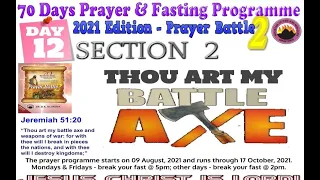 Day 12 MFM 70 Days Prayer & Fasting Programme 2021.Prayers from Dr DK Olukoya, General Overseer, MFM