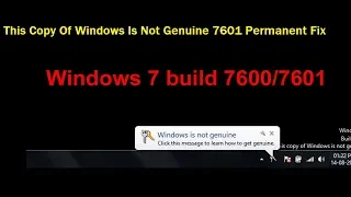 This Copy Of Windows Is Not Genuine 7601 Permanent Fix | Dark Black Background Problem Solved System