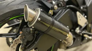 2019-2020 Zx6r Kawasaki Ninja 636 carbon fiber exhaust and sound.The best 600 supersport motorcycle