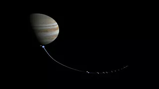NASA, Shoemaker Levy 9 Hitting Jupiter with Orbit Trails