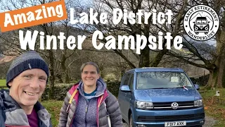 Winter vanlife at Langdale National Trust campsite