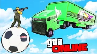 БОУЛИНГ С ГРУЗОВИКАМИ И ЛЮДЬМИ В GTA 5 ONLINE! ЛЮДИ С РПГ ПРОТИВ ГРУЗОВИКОВ В ГТА 5 ОНЛАЙН!