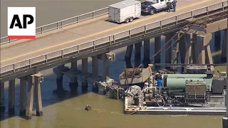 Barge hits bridge in Galveston, Texas, causing oil spill