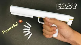 making A powerful paper GUN pistol that shoots paper bullets #paper craft #How to make a paper gun