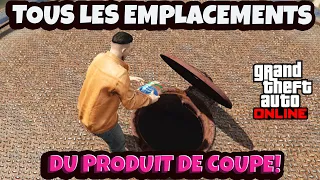 Tous les emplacements du PRODUIT de COUPE + CHATEAUX D'EAU sur Cayo Perico + les EFFETS