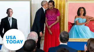 Barack and Michelle Obama return to White House for portrait unveiling |USA TODAY