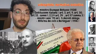Videopillola: Belluzzo, Costituzione italiana, 5 decreti,riforma di Berlinguer #normativascolastica