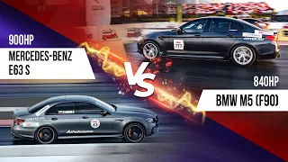 Mercedes-Benz E63 S AMG VS AUDI R8 V10 VS BMW M5 F90. Московская миля