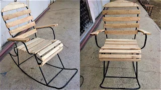 Making a Stylish Design Rocking Chair from Scrap Metal Pipes! This Design is Good Idea