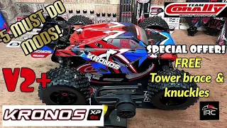 Team Corally KRONOS XP 6S V2+ FREE UPGRADES! - Unboxing & 5 MUST DO! mods to get it bash ready.