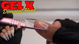 How To Do Your Dominant Hand For Gel X Nails | Easy | Beginner Friendly Tutorial