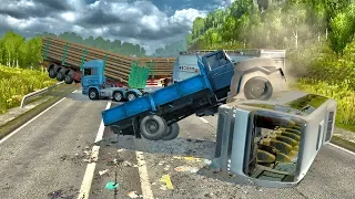 ОТКАЗАЛИ ТОРМОЗА и ВЛЕТЕЛ В АВТОБУС, НИКТО НЕ ВЫЖИЛ - Euro Truck Simulator 2