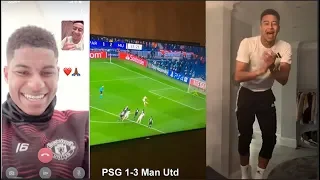 Jesse Lingard reaction to Marcus Rashford penalty winner vs PSG