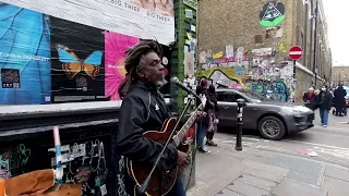 Rastaman Reggae STREET MUSICIAN PERFORMANCE in Brick Lane, London