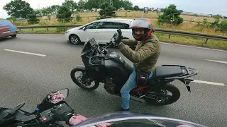 Africa Twin  Top Speed, on german Autobahn. Хонда Африка Твин в действии!! Максималка.