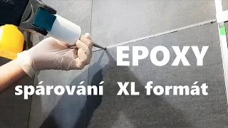 ▨ Epoxy grouting. Format 60x120. Bathroom tiling.