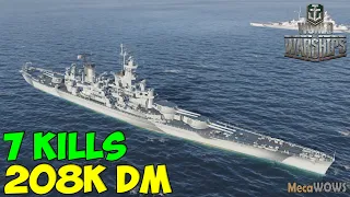 World of WarShips | Georgia | 7 KILLS | 208K Damage - Replay Gameplay 1080p 60 fps