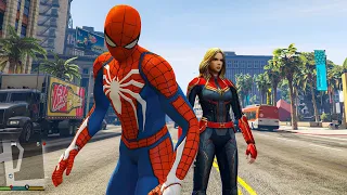 Spider-Man vs Captain Marvel - GTA 5 Spider-Man mod - CocoBibu