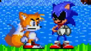 Tails hitting Sonic.exe with the 🤨