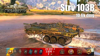 Strv 103B, 10.6K Damage, 5 Kills, Mines - World of Tanks