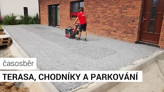 Terasa, chodníky a parkovací plocha před domem - časosběrné video