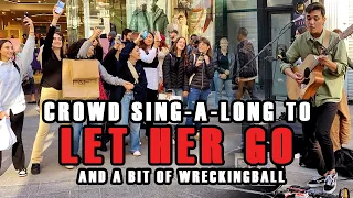 CROWD sing to LET HER GO and Wrecking Ball (work in progress...)