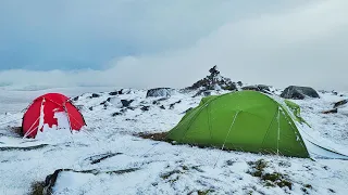 BATTLING Against the HEAVY RAIN AND SNOW | Wild Camping in STORMY WEATHER
