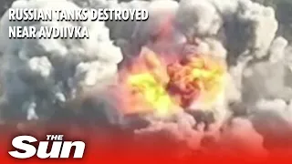 Ukrainian forces destroy Russian tank duo in massive eruptions