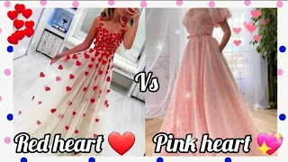 Red heart❤️ Vs💕pink heart💖/gown👗/heels👠/nail💅/makeup💄/cake🎂#cutegirl#shorts