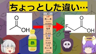 ちょっと構造が変わると猛毒に変化する化合物（余談だらけのゆっくり化学解説114）