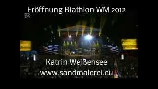 Sandmalerei zur Biathlon WM Eröffnungsfeier 2012 | Sandperformance