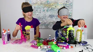 SIS vs BRO! BLINDFOLDED SLIME PRANK CHALLENGE GONE WRONG!!!