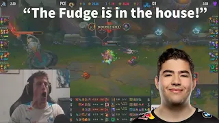 Captain Flowers Gets Hyped As C9 Fudge 1v2 Double Kills PCE!!