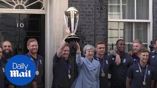 Theresa May meets England cricket team after World Cup win