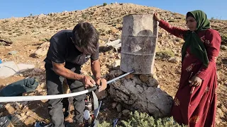 Documentary about Building a bathroom by nomadic family with 3 children in the mountains | Part 27