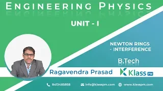 Newton rings - Interference | Engineering physics | Btech Tutorials | KlassPM