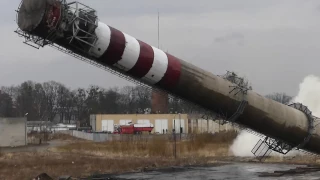 Wyburzenie komina Warmińskich