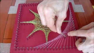 elaboracion de cuadros con  hilos tensados, String Art