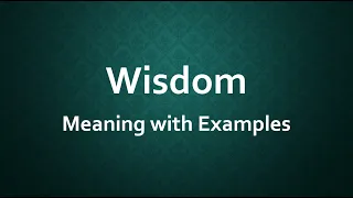 Wisdom Meaning with Examples