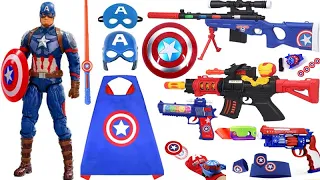 Captain America Toy Series Unboxing Comment Cloak, Mask, Gloves, Pistol, Shield, Laser Sword