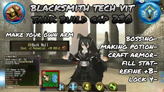 toram online - blacksmith tech vit tank build cap 230 6 in 1 make your own armor - yusagi