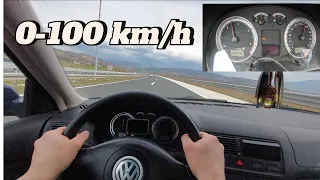 2003 VW Golf 4 1.9 TDI 74kw - 101ps 0-100 km/h Autobahn POV&Acceleration