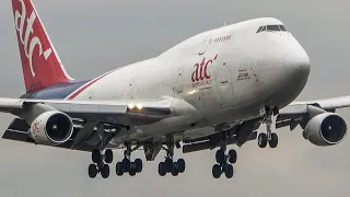 BOEING 747 LANDING + DEPARTURE - 25 HEAVY B747`s at LIEGE Airport (4K)