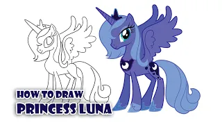 How to Draw Princess Luna from My Little Pony - Step by step easy