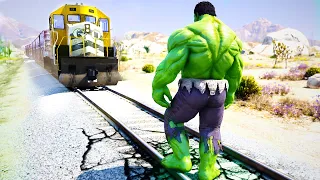 HULK vs TREM can Hulk Stop The Train - GTA V MODS