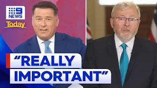 Dr Kevin Rudd breaks down Albanese’s high stakes US visit | 9 News Australia